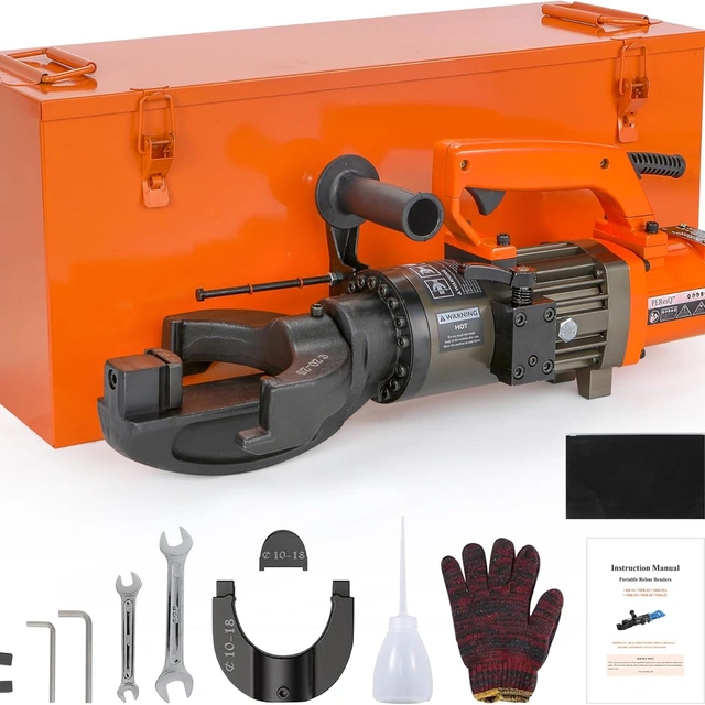 Click to view Electric Hydraulic Rebar Bender 1500W Portable Bender for Up to 1 Inch Rebar