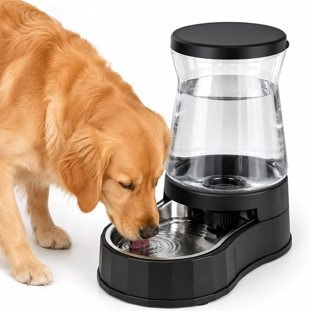 Click to view Automatic Dog Water Dispenser 3 Gallon Stainless Steel Gravity Waterer Feeder
