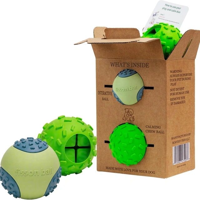 Click to view Pet Supplies: Rooted Trio Treat Dispensing Puzzle Ball and Fetch Ball Set for Dogs