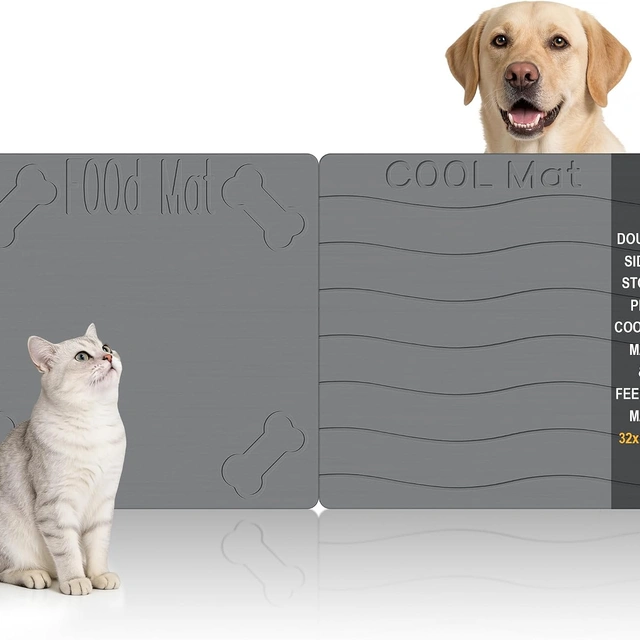 Click to view Double-Side 2 in 1 Pet Food and Cooling Mat for Dogs