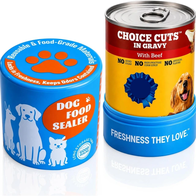 Click to view Pet Supplies: SVGVMM Canned Dog Food Storage Keeps Food Fresh and Odor-Free