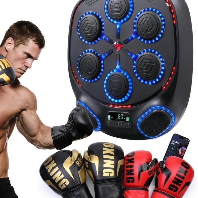 Click to view Shroop Music Boxing Machine for Adults and Kids - Wall-Mounted Bluetooth Punch Trainer
