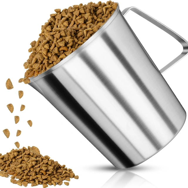 Click to view Ashmacdo 6-Cup Stainless Steel Dog Food Scoop for Cat or Bird Food