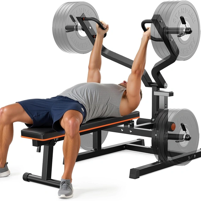 Click to view Feierdun 3-Grip U-Handles Chest Press Machine with Adjustable Bench