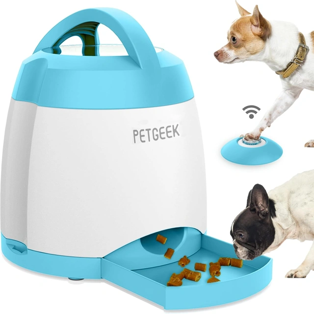 Click to view Pet Supplies: PETGEEK Dog Treat Dispenser with Button and Remote Control