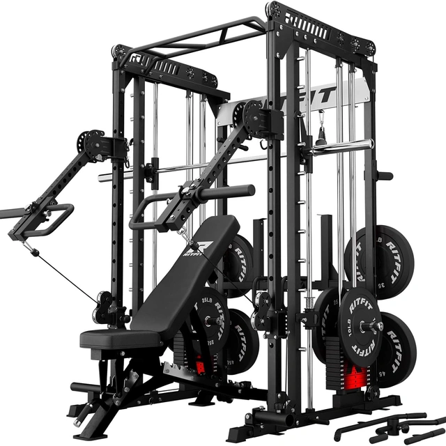 Click to view RitFit M1 Pro Smith Machine with Adjustable Lever Arm and Power Cage