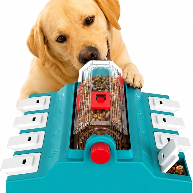 Click to view KADTC 2-Level Dog Puzzle Toy Rotating Treat Dispenser for Medium and Large Dogs