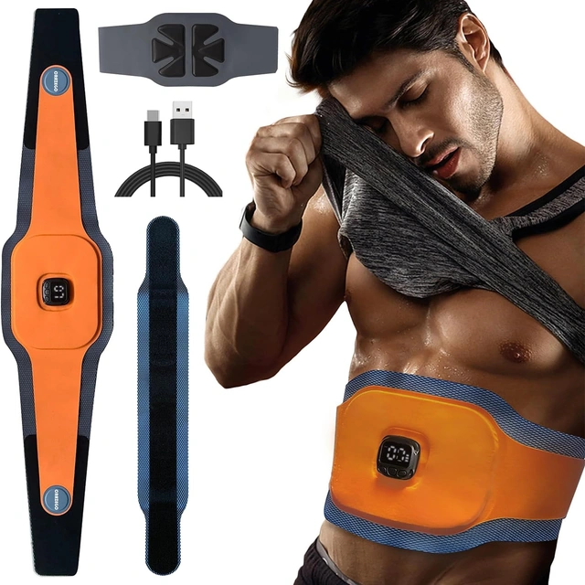 Click to view ## FDA-Cleared EMS Belt Ab Stimulator, Adjustable Toning Belt with 10 Modes and 6 Pads