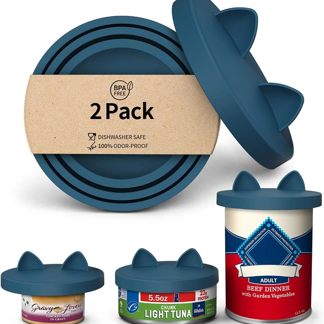 Click to view OHMO 3-in-1 Dog Food Can Lids and Cat Food Can Covers, BPA-Free Silicone, Reusable Airtight Seal
