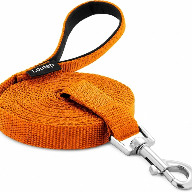 Click to view ## Loutep Long Line Dog Training Leash with Padded Handle, 50 ft, Orange