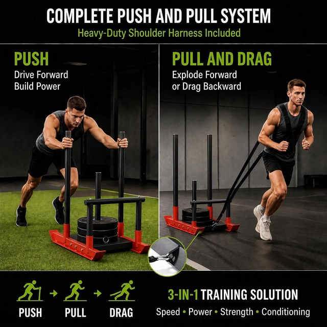 Click to view Weight Training Pull Sled Steel Power Sled for Fitness and Strength Training