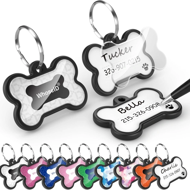 Click to view Pack of 2 Personalized Writeable Dog and Cat ID Tags for Pets