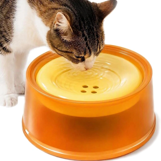 Click to view Pet Supplies: Fhsdf 40oz Floating Disk Pet Water Bowl Spill Proof No Wet Beard Cats Dogs