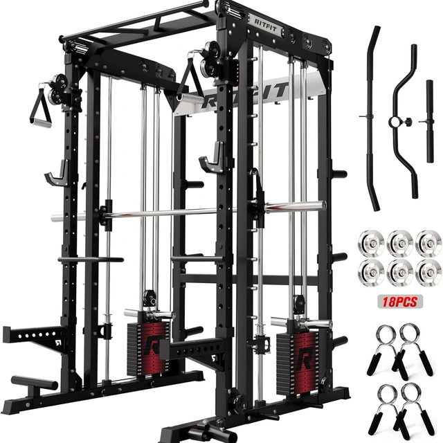 Click to view RitFit M2 Smith Machine with Cable Crossover System and Power Cage