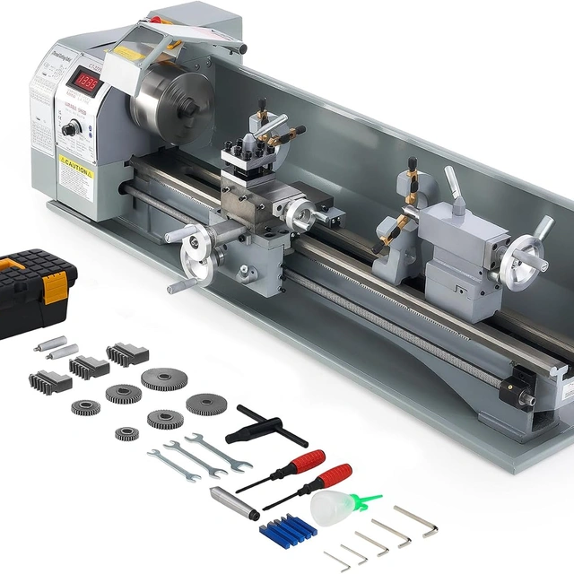Click to view CREWORKS Mini Metal Lathe 9 x 30 Benchtop Metalworking Machine with LCD Display