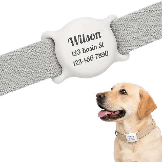 Click to view ## Personalized Designed for AirTag Dog Collar Holder