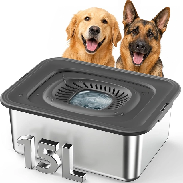 Click to view Pawtners 15L Dog Water Bowl No Spill with Slow Drinking Floating Disk