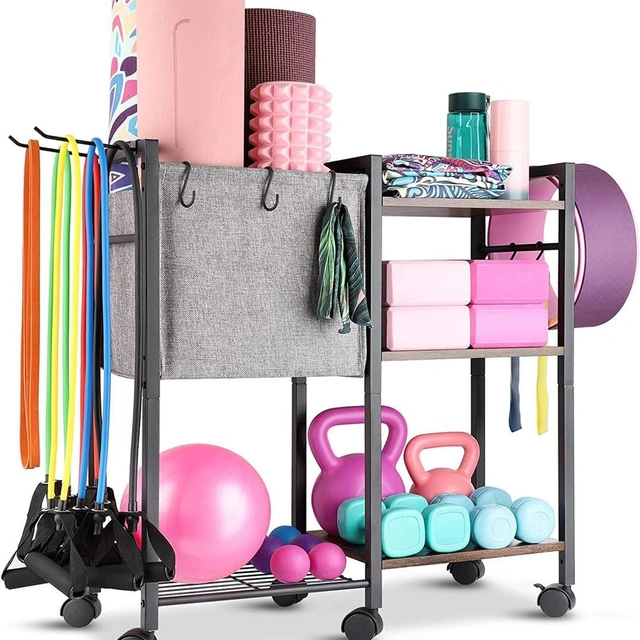 Click to view DLYZAYE Yoga Mat Holder Storage Rack for Dumbbells Kettlebells Foam Roller