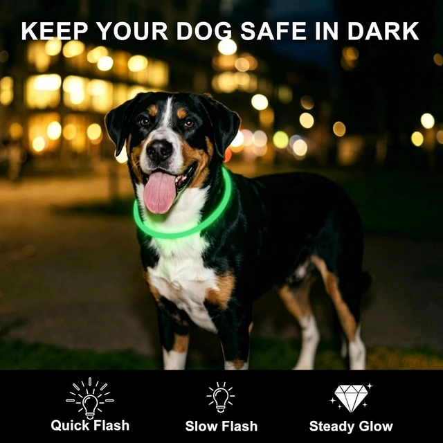 Click to view ## Novkin 2-Pack LED Dog Collars, Rechargeable, Green &amp; Blue