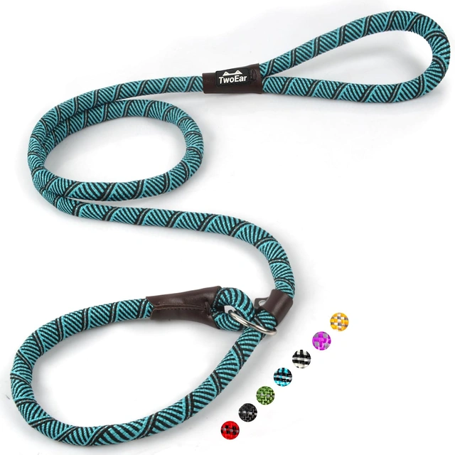 Click to view ## Twoear 6FT Slip Lead Dog Leash, Heavy Duty Reflective Rope (1/2", Blue)