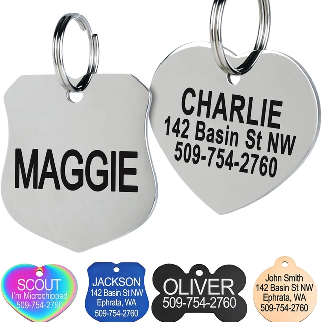 Click to view ## GoTags Stainless Steel Pet ID Tags, Personalized Dog and Cat Tags
