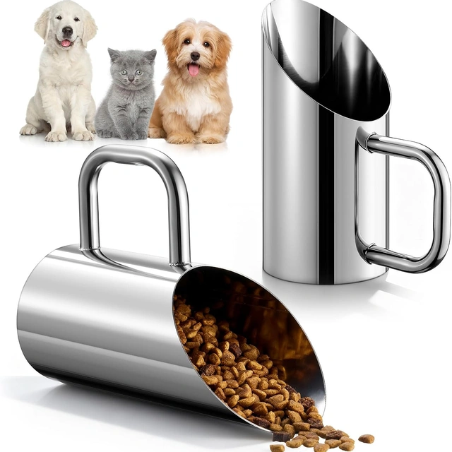 Click to view Zonon 2 Pieces Stainless Steel Dog Food Scoops, Durable and Easy to Clean