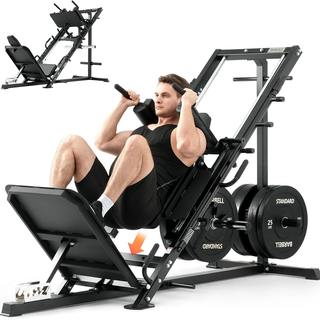 Click to view Mikolo Leg Press Hack Squat Machine Combo for Home Gym