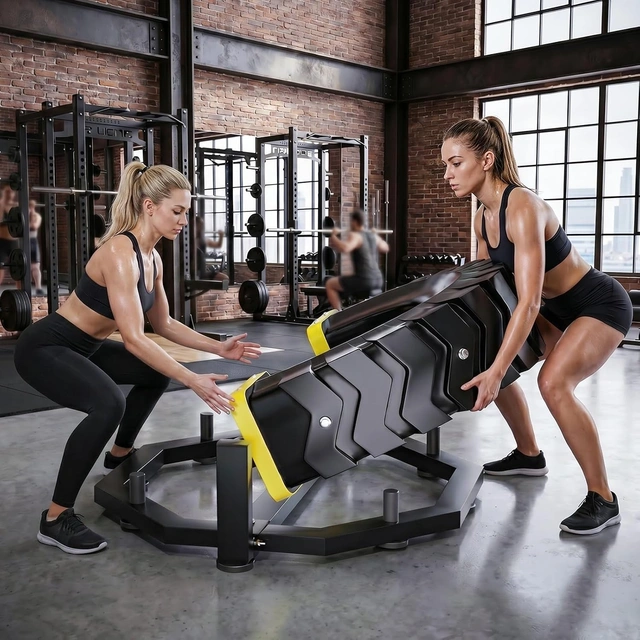 Click to view Tire Flip Trainer Heavy Duty Steel Tire Flipping Machine with Weight Plate Posts
