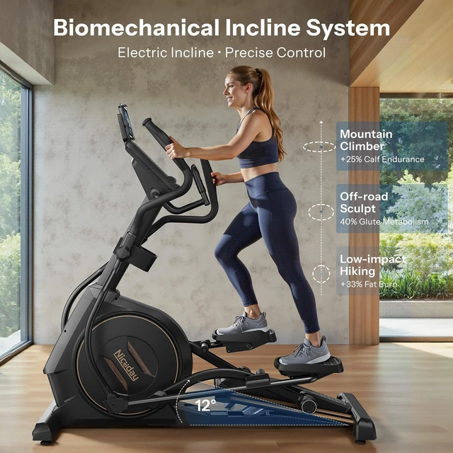 Click to view Niceday Elliptical Exercise Machine for Home Use with 20-Inch Stride and 32-Level Resistance