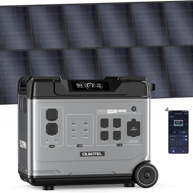 Click to view P5000 Pro 5120Wh Portable Power Station with Solar Panels for Emergency and Camping