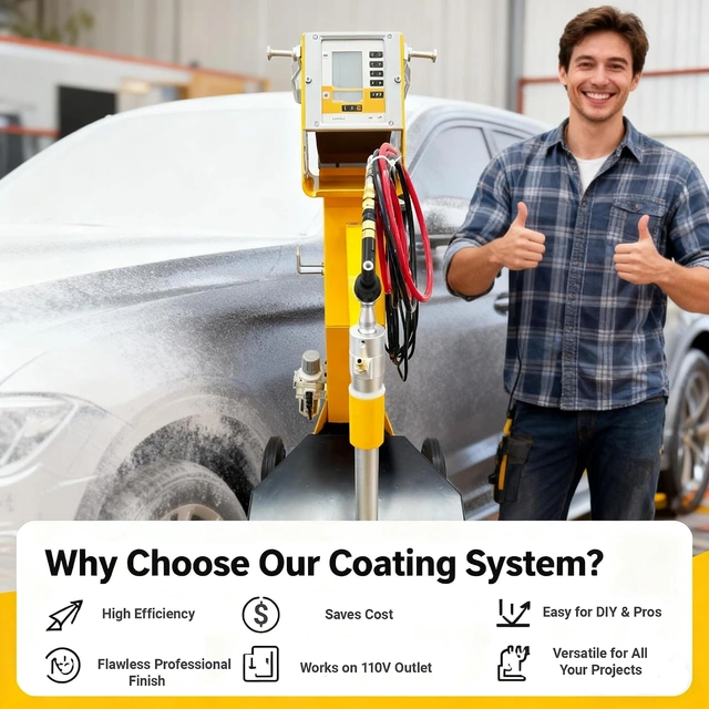Click to view EQCOTWEA Electrostatic Powder Coating Gun with Vibratory Feeder for DIY Projects
