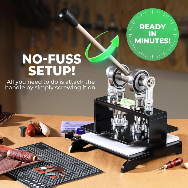 Click to view Flyrivergo 1.0 Ton Manual Leather Die Cutting Machine with Embossing Plate