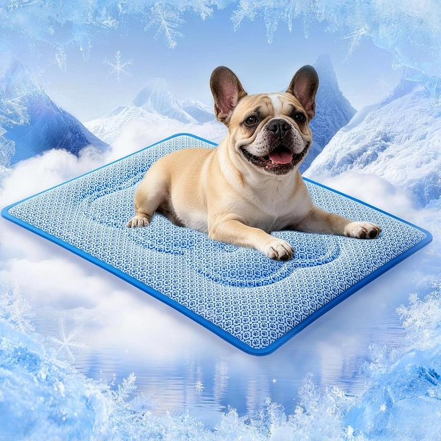 Click to view ## Dog Cooling Mat, Thick Waterproof Cooling Pet Bed Mat, Machine Washable, Medium