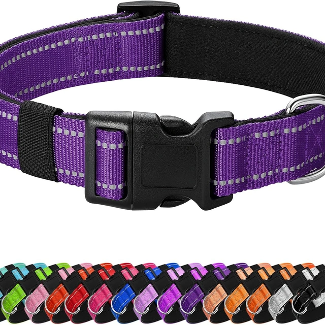 Click to view ## PenSeepet Reflective Dog Collar for Medium Dogs, Purple
