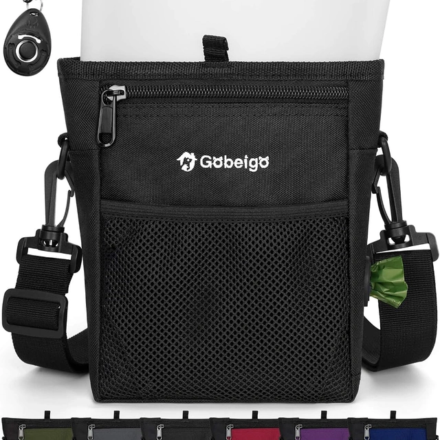Click to view Gobeigo 4 Cup Dog Treat Pouch with Silicone Insert and Clicker