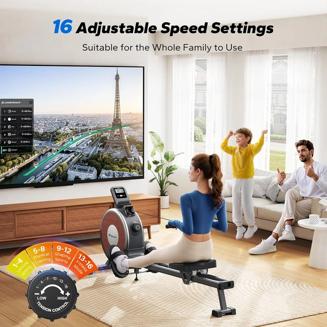 Click to view Merach Rowing Machine Magnetic Rower for Home with 16 Resistance Levels