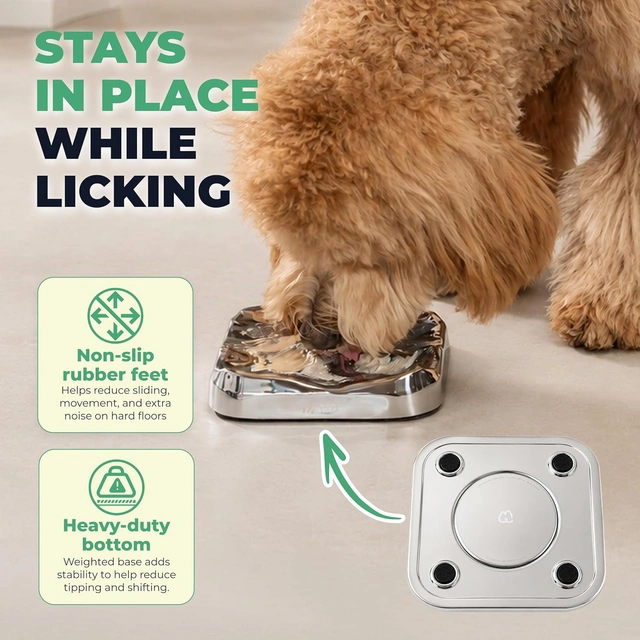 Click to view FXW IntoFlow Stainless Steel Dog Lick Mat for Licking Enrichment