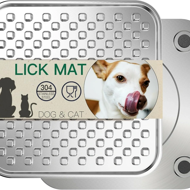 Click to view Lick Mat for Dogs and Cats, Double-Wall Stainless Steel, Large-1Pack