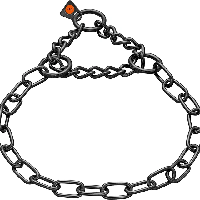 Click to view ## Herm Sprenger Black Stainless Steel Fur Saver Dog Collar, Medium Link, 18 in (45 cm)