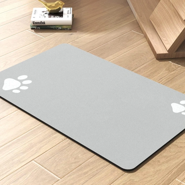 Click to view Pet Feeding Mat Absorbent Dog Mat for Food and Water Bowl